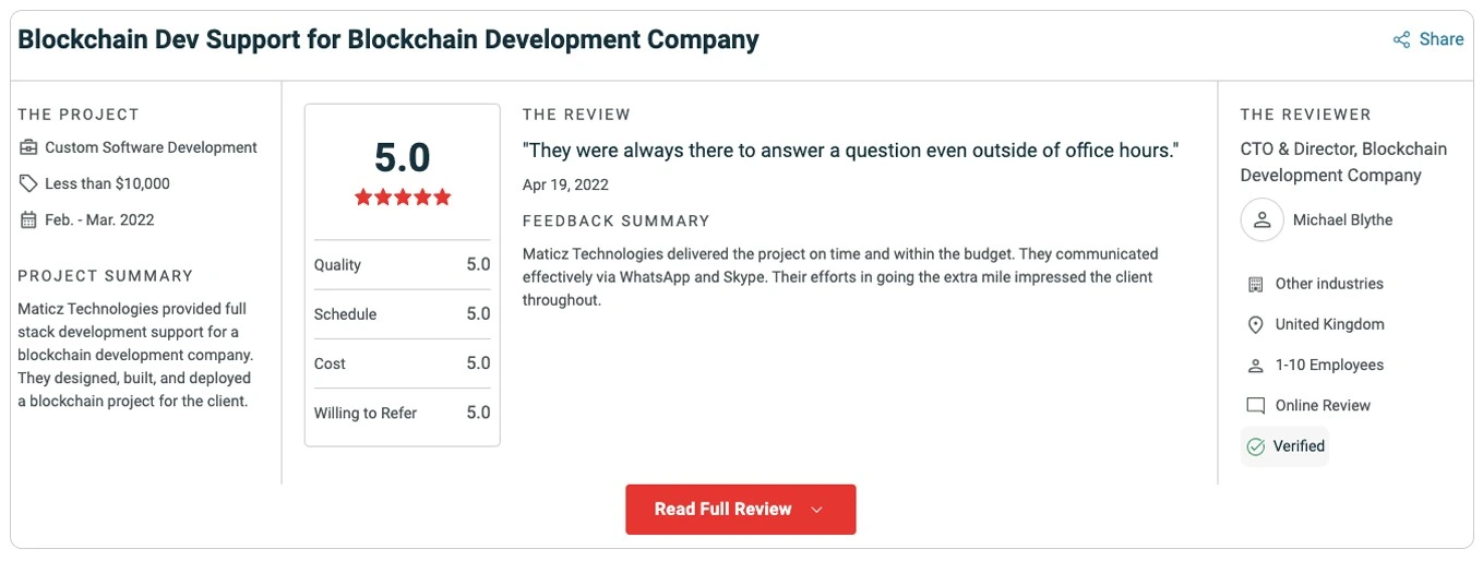 Maticz Reviews in Clutch