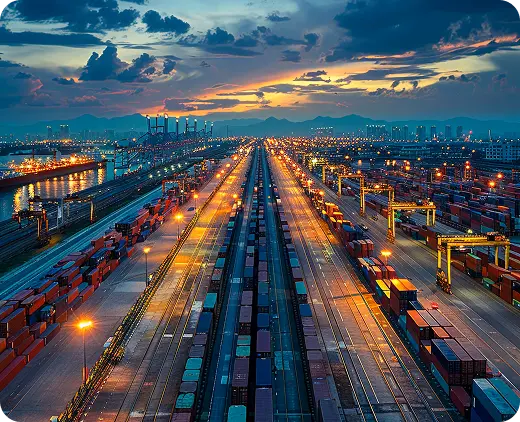 Logistics and supply chain industry graphic